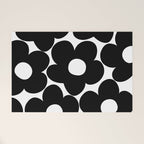 Black & White Retro Daisies #1 #decor #art #society6 Welcome Mat Gallery Image 1