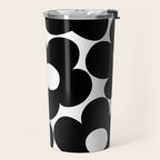 Black & White Retro Daisies #1 #decor #art #society6 Travel Mug Gallery Image 2