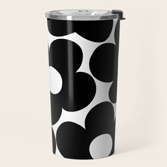 Black & White Retro Daisies #1 #decor #art #society6 Travel Mug Gallery Image 2