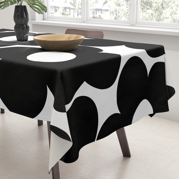 Black & White Retro Daisies #1 #decor #art #society6 Tablecloth Gallery Image 3