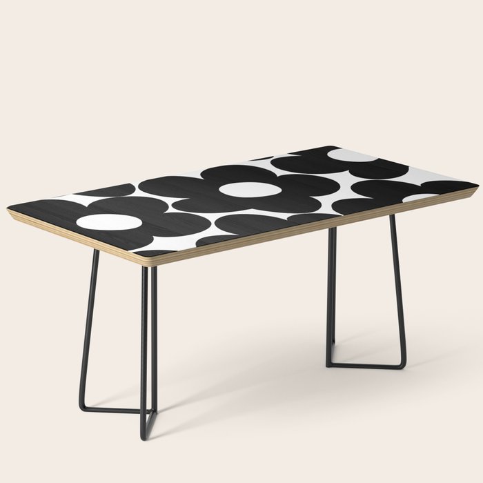 Black & White Retro Daisies #1 #decor #art #society6 Coffee Table Gallery Image 1