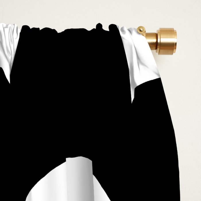 Black & White Retro Daisies #1 #decor #art #society6 Window Curtain Gallery Image 2