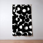 Black & White Retro Daisies #1 #decor #art #society6 Window Curtain Gallery Image 3