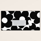 Black & White Retro Daisies #1 #decor #art #society6 Desk Mat Gallery Image 1