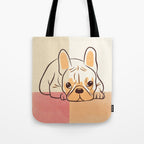 Adorable French Bulldog - Playful Dog Design in Neutral Tones Tote Bag Gallery Image 1