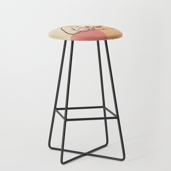 Adorable French Bulldog - Playful Dog Design in Neutral Tones Stool Gallery Image 1