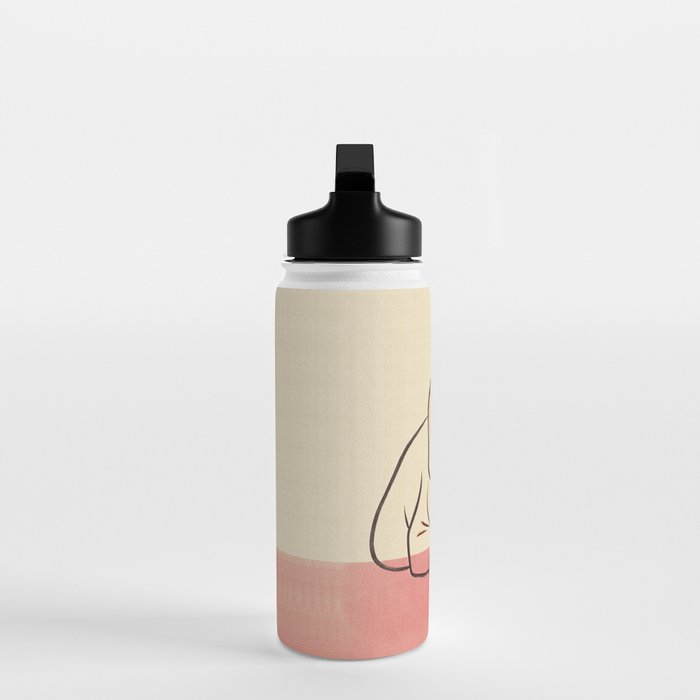 Adorable French Bulldog - Playful Dog Design in Neutral Tones Water Bottle Gallery Image 3