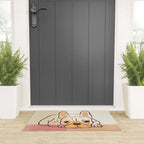 Adorable French Bulldog - Playful Dog Design in Neutral Tones Welcome Mat Gallery Image 3