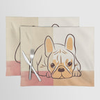 Adorable French Bulldog - Playful Dog Design in Neutral Tones Placemat Gallery Image 1
