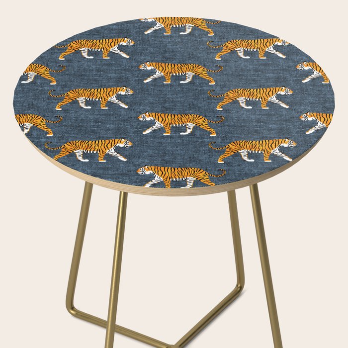 walking tigers - blue Side Table Gallery Image 2