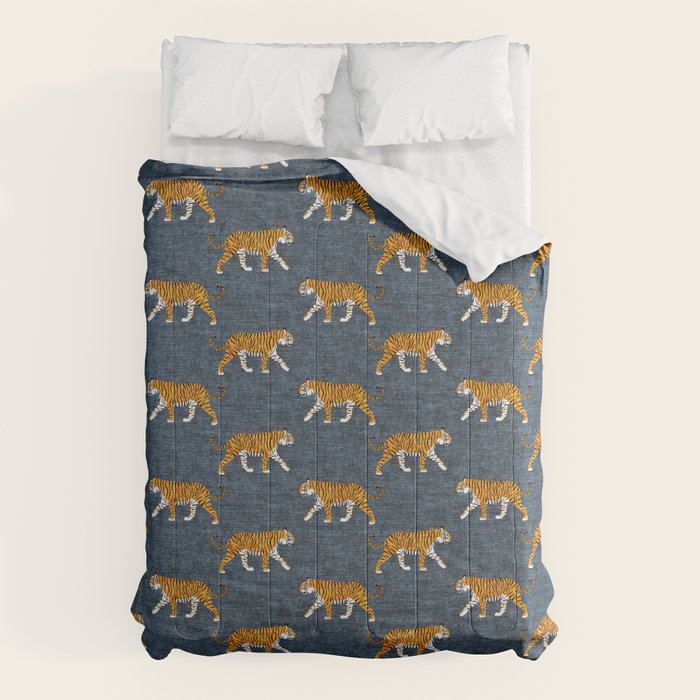 walking tigers - blue Comforter Gallery Image 6