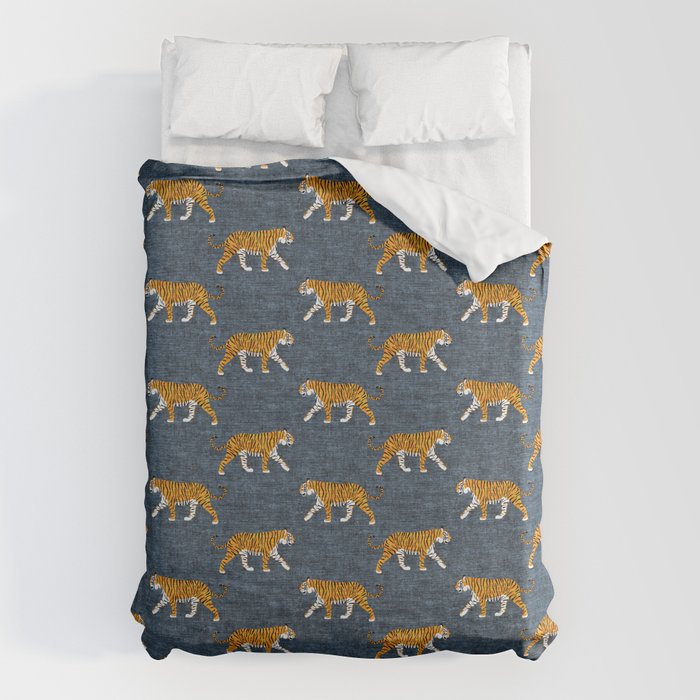 walking tigers - blue Duvet Cover Gallery Image 6