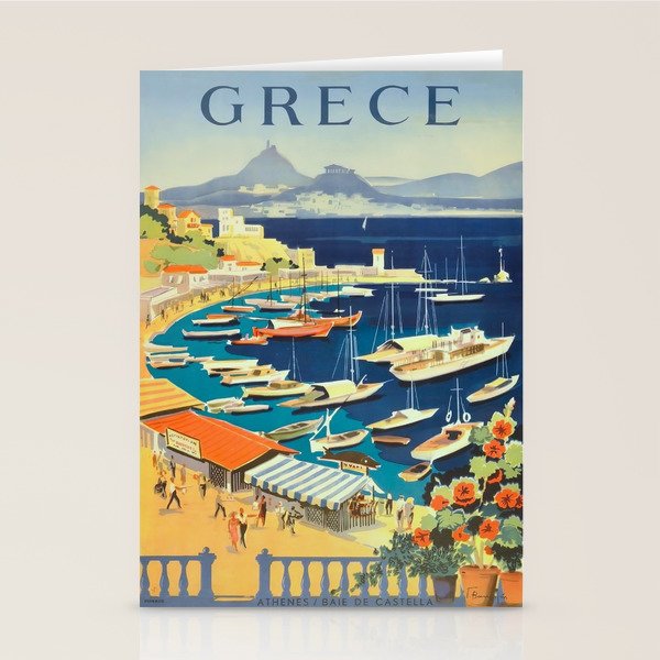 Greece Mid Century Travel Poster Stationery Card Gallery Image 2