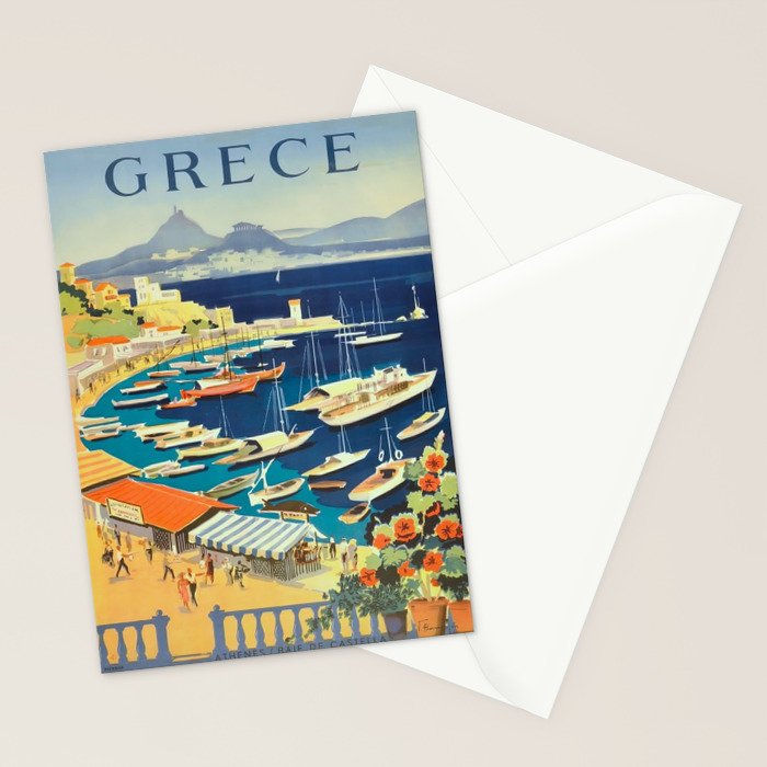Greece Mid Century Travel Poster Stationery Card Gallery Image 2