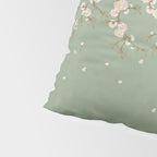 Chinoiserie Sage Green Cherry Blossom Bird Garden Pillow Sham Gallery Image 4