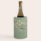 Chinoiserie Sage Green Cherry Blossom Bird Garden Wine Chiller Gallery Image 1