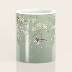 Chinoiserie Sage Green Cherry Blossom Bird Garden Coffee Mug Gallery Image 4