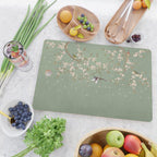 Chinoiserie Sage Green Cherry Blossom Bird Garden Cutting Board Gallery Image 2