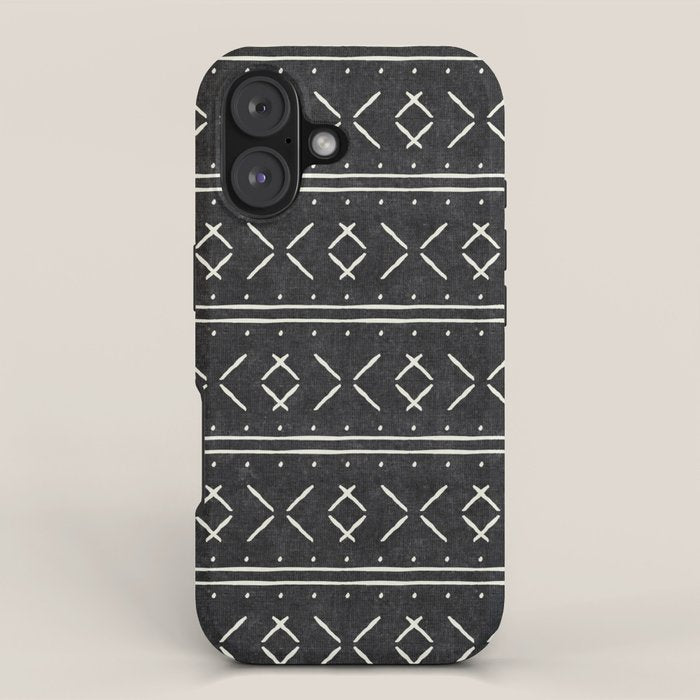 mud cloth stitch - onyx iPhone Case Gallery Image 1