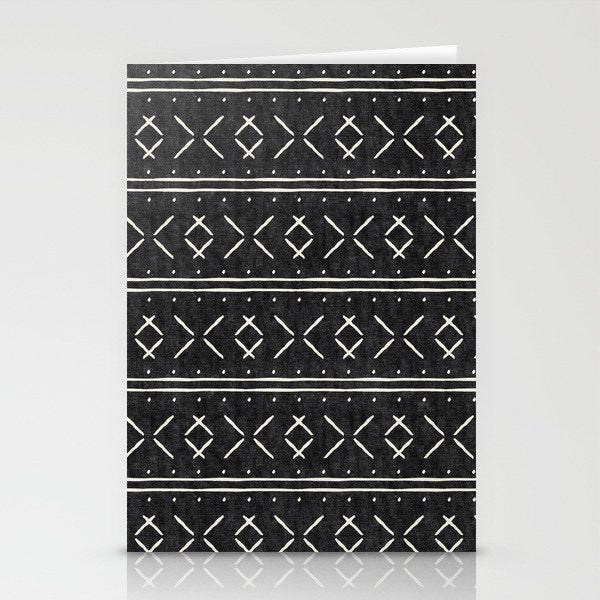 mud cloth stitch - onyx Stationery Card Gallery Image 1