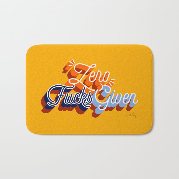 Zero F*cks Given - Yellow & Blue Palette Bath Mat Gallery Image 1