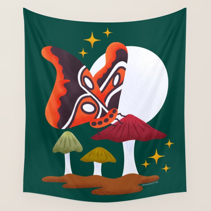 Moth - Crepuscular Critters Wall Tapestry Gallery Image 1