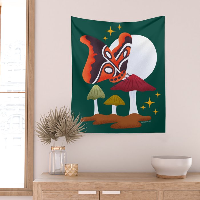 Moth - Crepuscular Critters Wall Tapestry Gallery Image 2