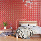 Red christmas reindeer animal pattern Wallpaper Gallery Image 3
