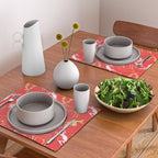 Red christmas reindeer animal pattern Placemat Gallery Image 2