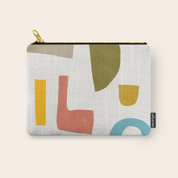 Modern Minimalist Shapes Digital Cut Out Artwork Carry All Pouch Gallery Image 1