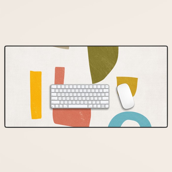 Modern Minimalist Shapes Digital Cut Out Artwork Desk Mat Gallery Image 1