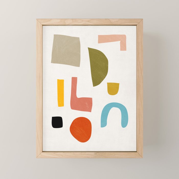 Modern Minimalist Shapes Digital Cut Out Artwork Mini Art Print Gallery Image 1