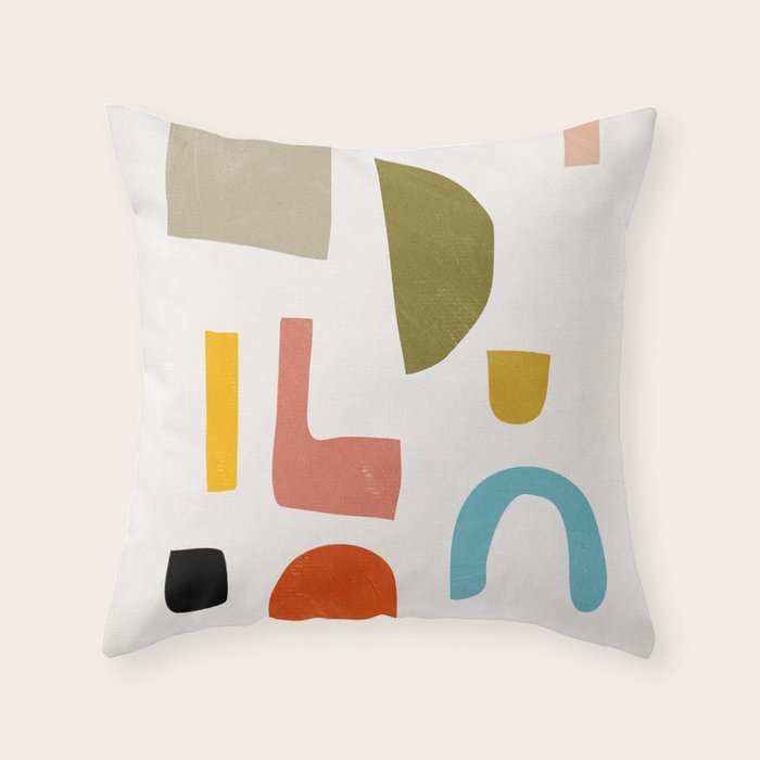 Modern Minimalist Shapes Digital Cut Out Artwork Throw Pillow Gallery Image 1