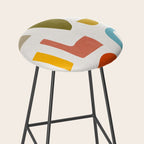 Modern Minimalist Shapes Digital Cut Out Artwork Stool Gallery Image 2