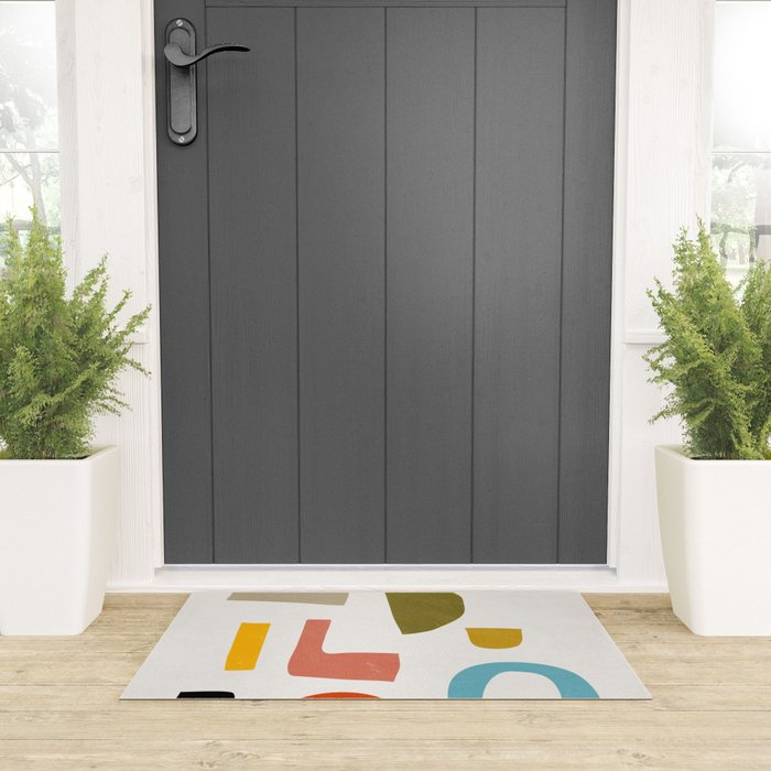 Modern Minimalist Shapes Digital Cut Out Artwork Welcome Mat Gallery Image 3