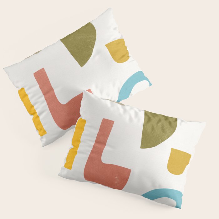 Modern Minimalist Shapes Digital Cut Out Artwork Pillow Sham Gallery Image 3