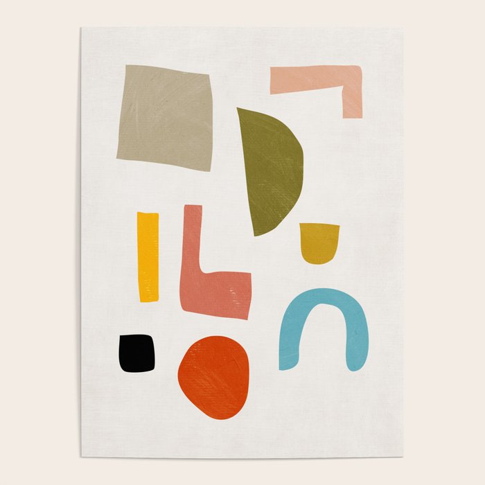 Modern Minimalist Shapes Digital Cut Out Artwork Poster Gallery Image 4
