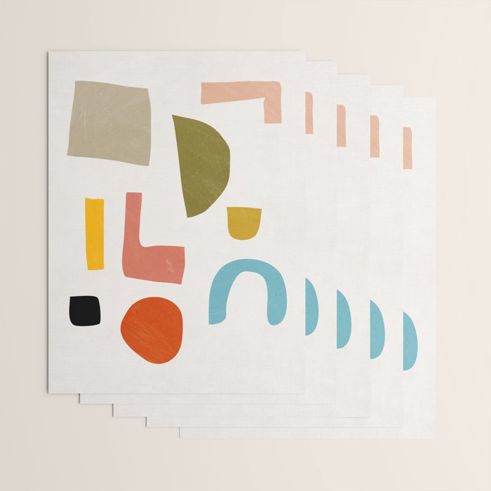 Modern Minimalist Shapes Digital Cut Out Artwork Wrapping Paper Gallery Image 3