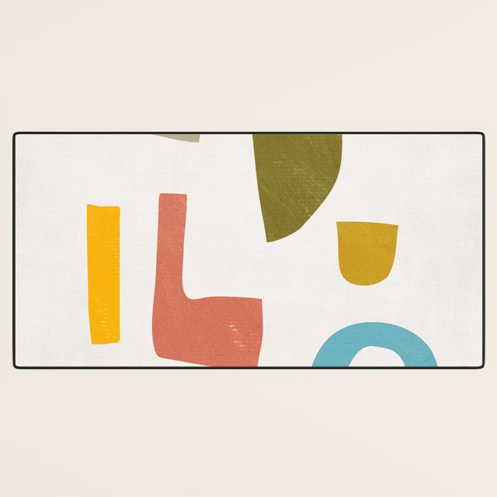 Modern Minimalist Shapes Digital Cut Out Artwork Desk Mat Gallery Image 3