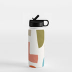 Modern Minimalist Shapes Digital Cut Out Artwork Water Bottle Gallery Image 1