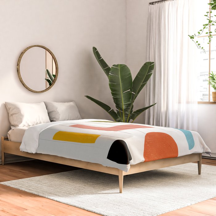 Modern Minimalist Shapes Digital Cut Out Artwork Comforter Gallery Image 2