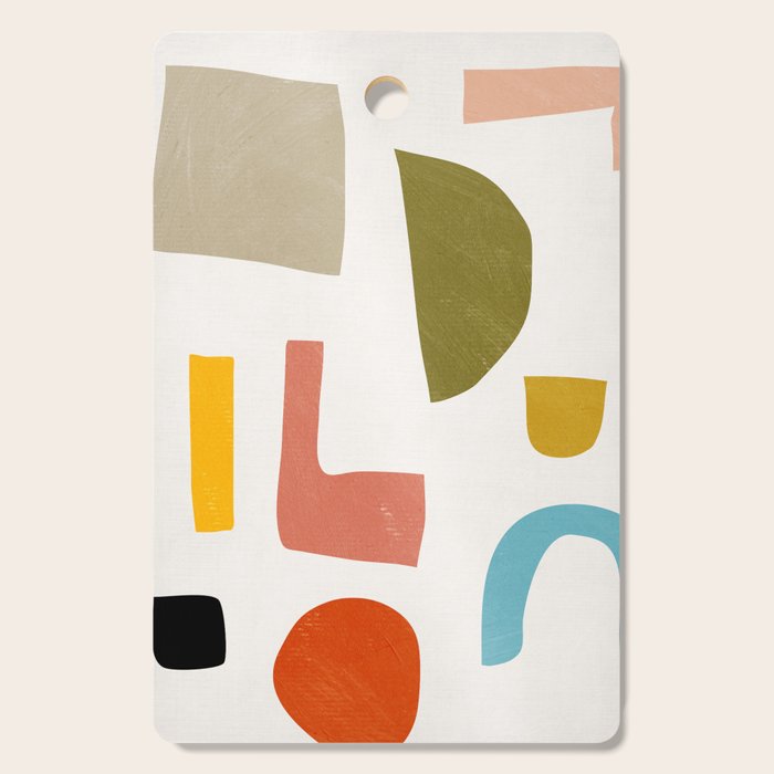 Modern Minimalist Shapes Digital Cut Out Artwork Cutting Board Gallery Image 1