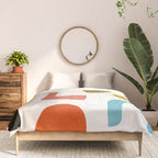 Modern Minimalist Shapes Digital Cut Out Artwork Comforter Gallery Image 3