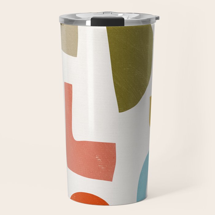 Modern Minimalist Shapes Digital Cut Out Artwork Travel Mug Gallery Image 1