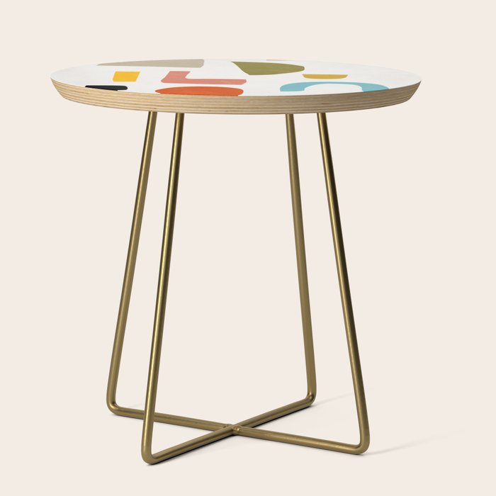 Modern Minimalist Shapes Digital Cut Out Artwork Side Table Gallery Image 1