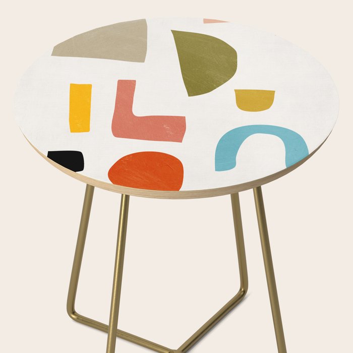 Modern Minimalist Shapes Digital Cut Out Artwork Side Table Gallery Image 2
