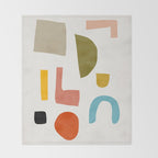 Modern Minimalist Shapes Digital Cut Out Artwork Throw Blanket Gallery Image 2