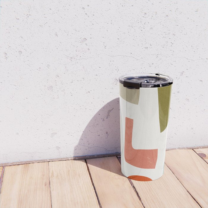 Modern Minimalist Shapes Digital Cut Out Artwork Travel Mug Gallery Image 4