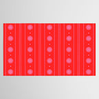 Daisy Stripes Pattern in Preppy Pink and Red Tablecloth Gallery Image 2