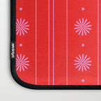 Daisy Stripes Pattern in Preppy Pink and Red Laptop Sleeve Gallery Image 3